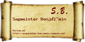 Sagmeister Benjámin névjegykártya